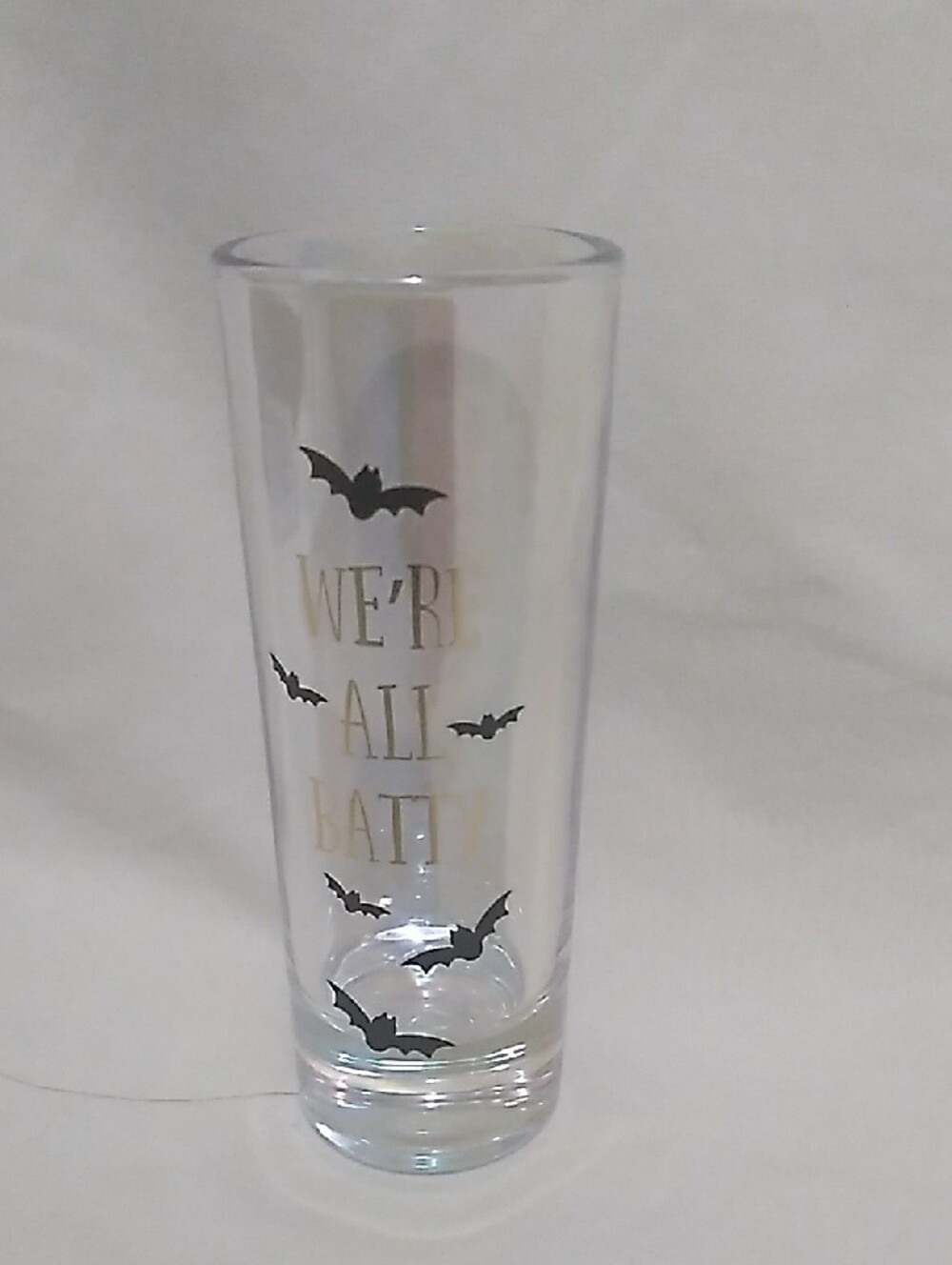 Halloween Tall Shot Glasses Set Of 4 - Clear with Black Spooky Icons(H1) - Picture 8 of 13